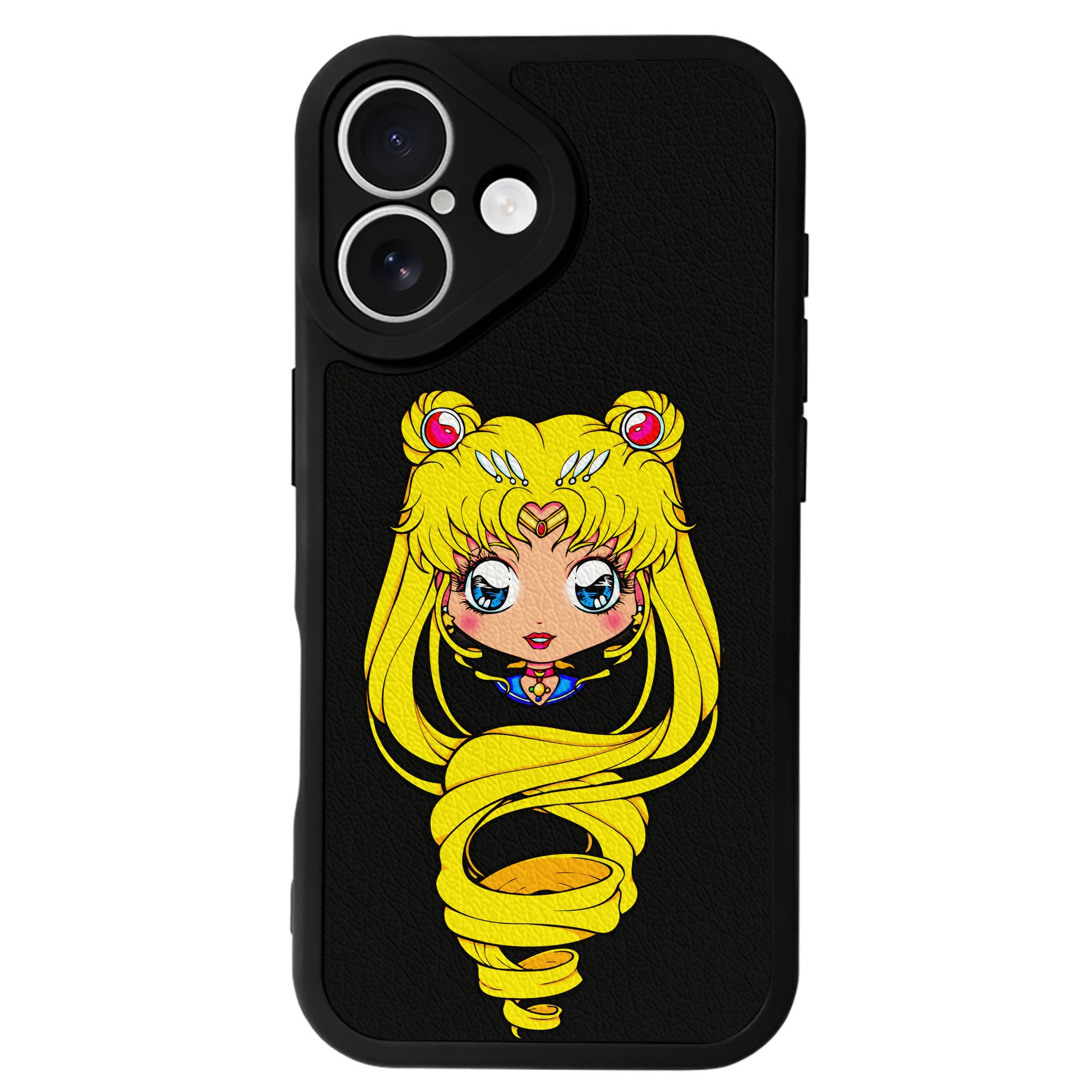 （画像用） 美少女戦士セーラームーン 月野 うさぎ つきの うさぎ Sailor Moon Tsukino Usagi 【iPhone 16シリーズ対応】シリコンスマホケース（レザー調） 材質：シリコン